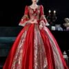 Prom Dress Red Retro Marie Antoinette Costume Masquerade Ball Gown -AYA Cosplay Shop 202108231906064304314