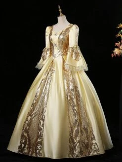 Prom Dress Red Retro Marie Antoinette Costume Masquerade Ball Gown -AYA Cosplay Shop 202108231906084951488