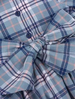 Kids Sweet Lolita Dress Blue Ruffles Lace Bows Short Sleeve Polyester Sweet Lolita One Piece Dresses -AYA Cosplay Shop 202109061602573135005