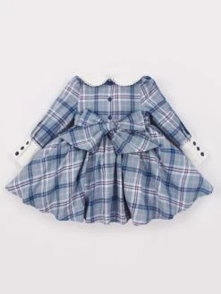 Kids Sweet Lolita Dress Blue Ruffles Lace Bows Short Sleeve Polyester Sweet Lolita One Piece Dresses -AYA Cosplay Shop 202109061602577395549