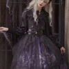 Gothic Lolita JSK Dress 3-Piece Set Polyester Cummerbund Cover-Up Jumper Black Lolita Jumper Skirt -AYA Cosplay Shop 202110270910283663501