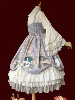 Sweet Lolita Dress Mint Green Polyester Sleeveless Bows Bowknot Tea Party Lolita Jumper Skirt -AYA Cosplay Shop 202110271950020134349