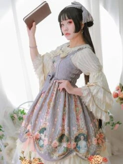 Sweet Lolita Dress Mint Green Polyester Sleeveless Bows Bowknot Tea Party Lolita Jumper Skirt -AYA Cosplay Shop 202110271950024057848