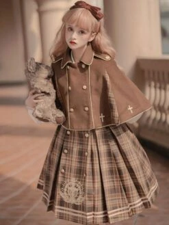 Sweet Lolita Dress Polyester Long Sleeves Academic Lolita Dress -AYA Cosplay Shop 202111171540066912580