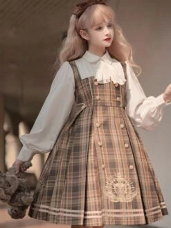 Sweet Lolita Dress Polyester Long Sleeves Academic Lolita Dress -AYA Cosplay Shop 202111171540073375426