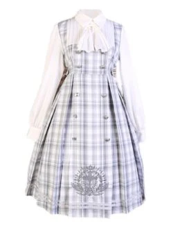 Sweet Lolita Dress Polyester Long Sleeves Academic Lolita Dress -AYA Cosplay Shop 202111171540083939998