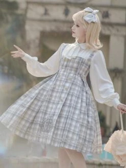 Sweet Lolita Dress Polyester Long Sleeves Academic Lolita Dress -AYA Cosplay Shop 202111171540086991644