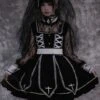 Gothic Lolita OP Dress Black Long Sleeves Lace Polyester Lolita One Piece Dress Outfit -AYA Cosplay Shop 202111181524036187235