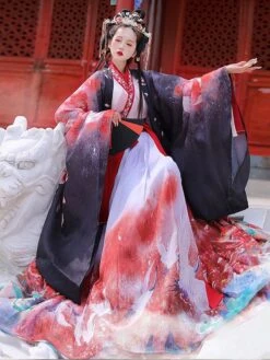 Chinese Style Lolita OP Dress 3-Piece Set Eric White Long Sleeves Polyester Lolita Dress Outfit -AYA Cosplay Shop 202112061013412382017