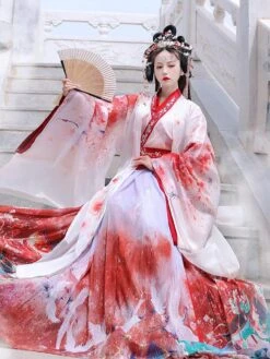 Chinese Style Lolita OP Dress 3-Piece Set Eric White Long Sleeves Polyester Lolita Dress Outfit -AYA Cosplay Shop 202112061013417828453