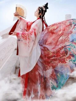 Chinese Style Lolita OP Dress 3-Piece Set Eric White Long Sleeves Polyester Lolita Dress Outfit -AYA Cosplay Shop 20211206101342959124