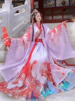 Chinese Style Lolita OP Dress 3-Piece Set Eric White Long Sleeves Polyester Lolita Dress Outfit -AYA Cosplay Shop 20211206101439730255