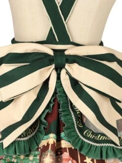 Sweet Lolita JSK Dress 4-Piece Set Polyester Sleeveless Christmas Lolita Jumper Skirt Outfit -AYA Cosplay Shop 20211206154135154875