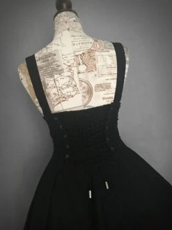 Gothic Lolita JSK Dress Black Burgundy Sleeveless Ruffles Lace Up Polyester Jumper Skirt -AYA Cosplay Shop 20211206180348162336