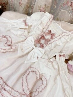 Sweet Lolita OP Dress Wedding Dress Removable Sleeves Polyester Ruffles Lace Bows White Hime Lolita One Piece Dress -AYA Cosplay Shop 202112161326114406267