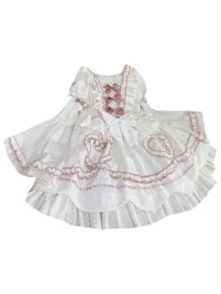 Sweet Lolita OP Dress Wedding Dress Removable Sleeves Polyester Ruffles Lace Bows White Hime Lolita One Piece Dress -AYA Cosplay Shop 202112161326130024162