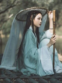 Chinese Style Lolita Dress 2-Piece Set Pale Green Long Sleeve Polyester Lolita Dress Outfit -AYA Cosplay Shop 202112291144533707267