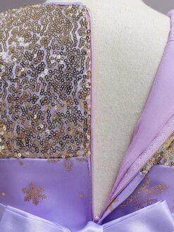 Kids Dress Jewel Neck Cotton Blend Knee Length Sleeveless Princess Silhouette Sequins Kids Social Party Flower Girl Dress -AYA Cosplay Shop 202112291427457876565