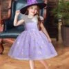 Kids Dress Jewel Neck Cotton Blend Knee Length Sleeveless Princess Silhouette Sequins Kids Social Party Flower Girl Dress -AYA Cosplay Shop 202112291427484477196