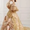 Rococo Victorian Dress Prom Dress Floral Print Lace 3/4-Length Sleeve Deep Apricot Classical Lolita Dress -AYA Cosplay Shop 202202101503162876054