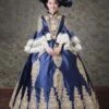 Rococo Victorian Dress Prom Dress Lace Long Sleeve Blue Classical Lolita Dress -AYA Cosplay Shop 202202101503245418742