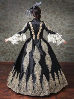 Rococo Victorian Dress Prom Dress Lace Long Sleeve Blue Classical Lolita Dress -AYA Cosplay Shop 20220210150326864908