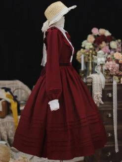 Classical Lolita Dress Polyester Bows Long Sleeves Lolita One Piece Dress -AYA Cosplay Shop 202202171037135987230
