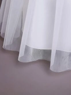 Kids Dress V-Neck Cotton Blend Applique Ankle-Length Short Sleeves Princess Silhouette Kids Party Flower Girl Dress -AYA Cosplay Shop 202202221600341035226