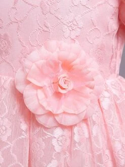 Kids Dress Jewel Neck Tulle Lace Ankle-Length Short Sleeves Princess Silhouette Kids Party Flower Girl Dress -AYA Cosplay Shop 202202221600379905378