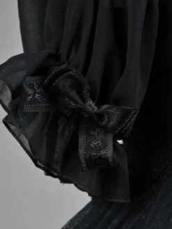 Sweet Lolita OP Dress Jacquard Bows Ruffled Short Sleeves Lolita One Piece Dresses -AYA Cosplay Shop 202203101809411573672