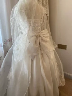 Sweet Lolita Wedding Dress Polyester Bow Tail Sleeveless White Lolita Wedding Dress -AYA Cosplay Shop 20220317163909339417