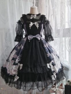 Sweet Lolita Dress Unicorn Pattern Bow Lace Lolita JSK Dress Hime Lolita Dresses -AYA Cosplay Shop 202203231320467066675