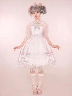 Sweet Lolita Dress Unicorn Pattern Bow Lace Lolita JSK Dress Hime Lolita Dresses -AYA Cosplay Shop 202203231320487962597