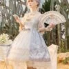Sweet Lolita Dress Unicorn Pattern Bow Lace Lolita JSK Dress Hime Lolita Dresses -AYA Cosplay Shop 202203231320490919566