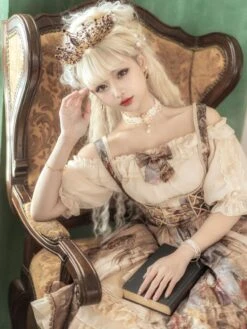Classic Lolita Dress Fairy Tale Bows Golden Lolita JSK Dress -AYA Cosplay Shop 202203231321007069942