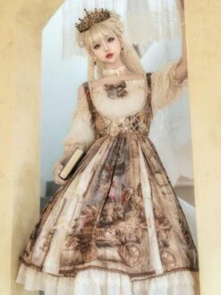 Classic Lolita Dress Fairy Tale Bows Golden Lolita JSK Dress -AYA Cosplay Shop 202203231321014056539