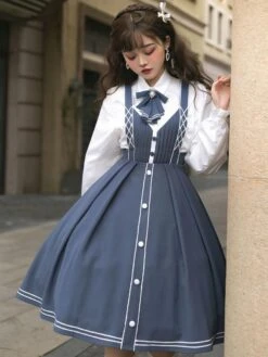 Chinese Lolita JSK Dress Draped Light Sky Blue Lolita Jumper Skirts 12 Chinese Lolita JSK Dress Draped Light Sky Blue Lolita Jumper Skirts -AYA Cosplay Shop 202203281526317221202