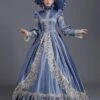 Prom Dress 2024 Rococo Long Sleeve Blue Victorian Dress With Hat -AYA Cosplay Shop 202203281526366847050