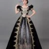 Prom Dress 2024 Rococo Short Sleeves Black Classic Victorian Dress With Headdress -AYA Cosplay Shop 202203281526404302289