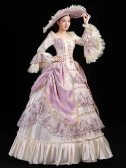 Prom Dress 2024 Rococo Long Sleeves Pink Classic Victorian Dress With Headdress -AYA Cosplay Shop 20220328152641966806