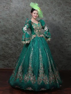 Prom Dress 2024 Rococo Long Sleeve 4 Colors Classic Victorian Dress With Headwear -AYA Cosplay Shop 20220328152646987169