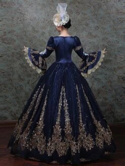 Prom Dress 2024 Rococo Long Sleeve 4 Colors Classic Victorian Dress With Headwear -AYA Cosplay Shop 202203281526473296191