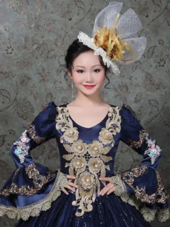 Prom Dress 2024 Rococo Long Sleeve 4 Colors Classic Victorian Dress With Headwear -AYA Cosplay Shop 202203281526487066778
