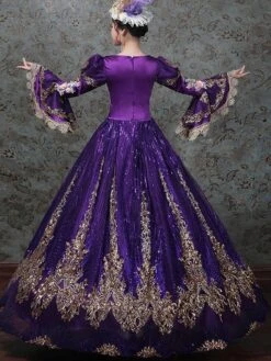Prom Dress 2024 Rococo Long Sleeve 4 Colors Classic Victorian Dress With Headwear -AYA Cosplay Shop 202203281526493405855