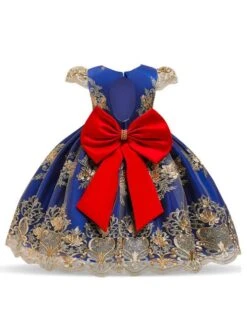 Kids Dress Bows Sleeveless 5 Colors Princess Party Dress -AYA Cosplay Shop 202203291519150835602