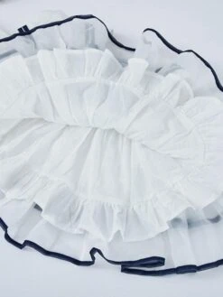 Girls Dress Navy Style Bow Short Sleeves White Kids Dress -AYA Cosplay Shop 202203291519410387727