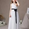 Flower Girl Dress One Shoulder Strapless Belt Kids Birthday Party Dresses -AYA Cosplay Shop 202204061539389742678