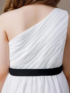 Flower Girl Dress One Shoulder Strapless Belt Kids Birthday Party Dresses -AYA Cosplay Shop 202204061539401119152