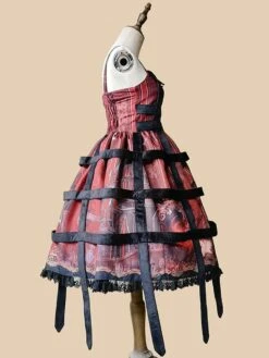 Steampunk Gothic Lolita Dress Fairytale Chiffon Sleeveless Lolita JSK Dress -AYA Cosplay Shop 202204131717185785806