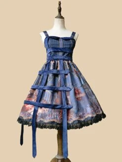 Steampunk Gothic Lolita Dress Fairytale Chiffon Sleeveless Lolita JSK Dress -AYA Cosplay Shop 202204131717201533324